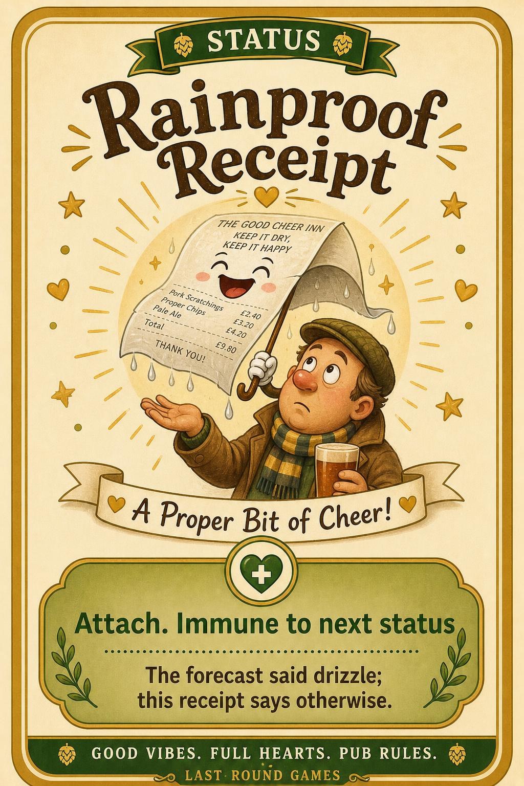 Rainproof Receipt